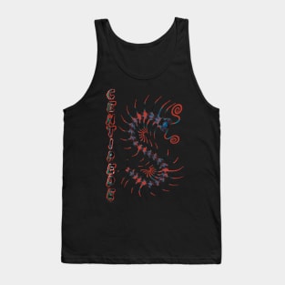 Dark Red & Blue Centipede with Spray Paint Tank Top